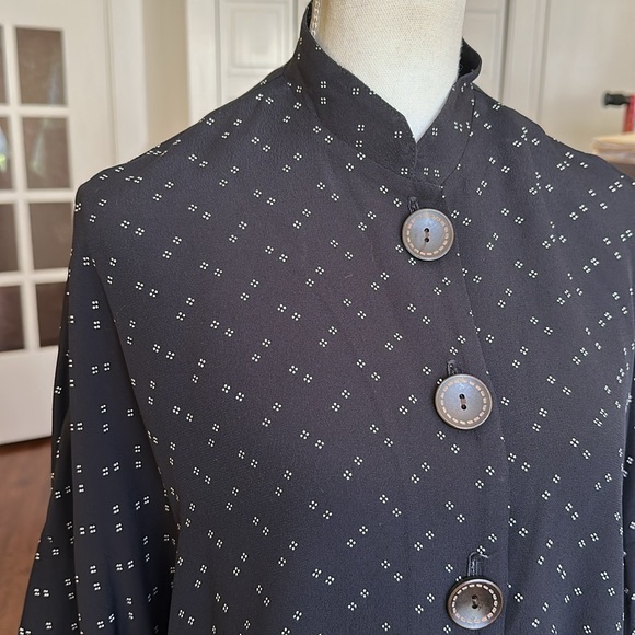 Pink Wheels Black Printed Lagenlook Japanese Style Lightweight Shirt Jacket OS - Picture 7 of 11